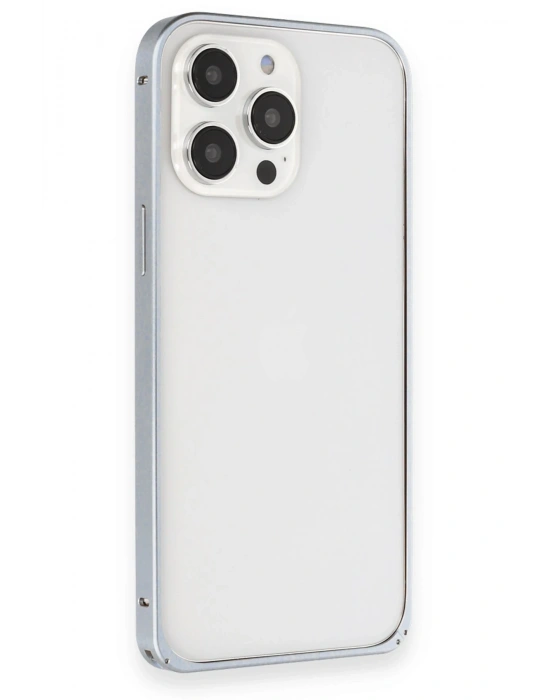 Joko iPhone 15 Pro Max Kılıf Metal Bumper Magneticsafe Kapak - Gri