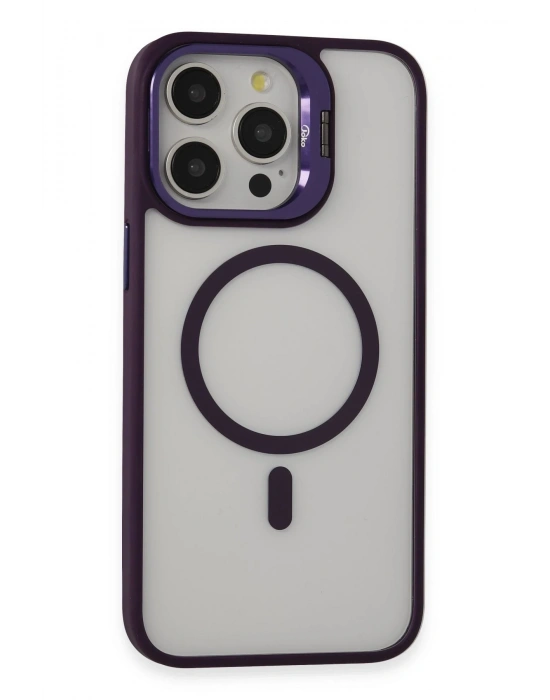 Joko iPhone 15 Pro Max Kılıf Roblox Lens Magsafe Standlı Kapak - Derin Mor