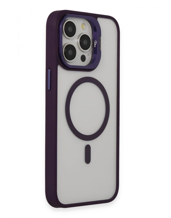 Joko iPhone 15 Pro Max Kılıf Roblox Lens Magsafe Standlı Kapak - Derin Mor