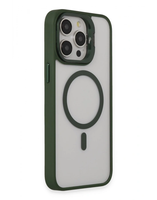 Joko iPhone 15 Pro Max Kılıf Roblox Lens Magsafe Standlı Kapak - Koyu Yeşil