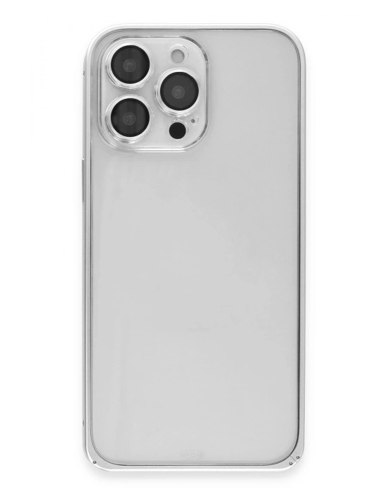 Joko iPhone 15 Pro Max Metal Bumper Mat Kapak - Gümüş