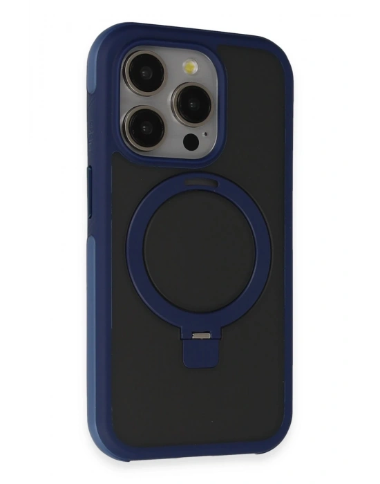 Joko iPhone 15 Pro Max Zorda Airbag Magsafe Standlı Kapak - Lacivert