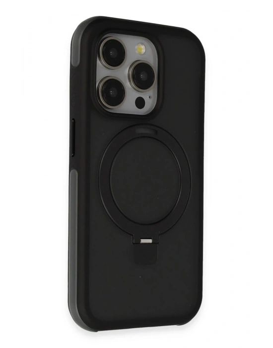 Joko iPhone 15 Pro Max Zorda Airbag Magsafe Standlı Kapak - Siyah