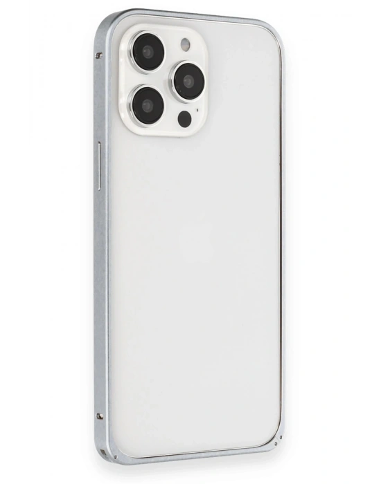 Joko iPhone 15 Pro Metal Bumper Mat Kapak - Gri