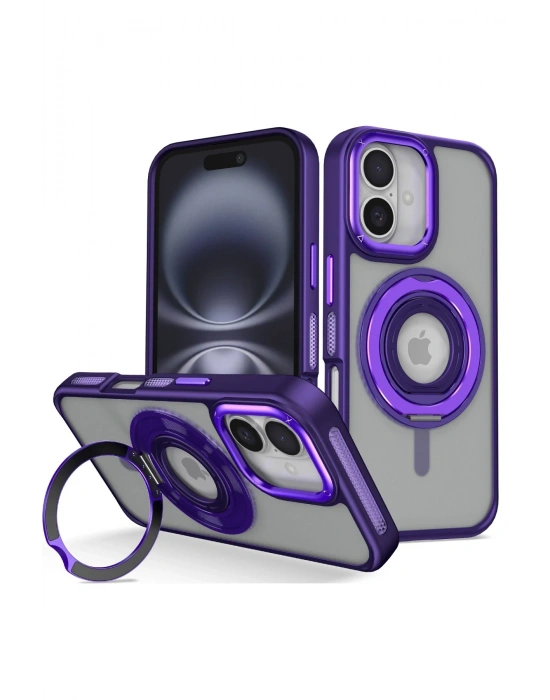 Joko iPhone 16 Banza Magsafe Standlı Kapak - Derin Mor