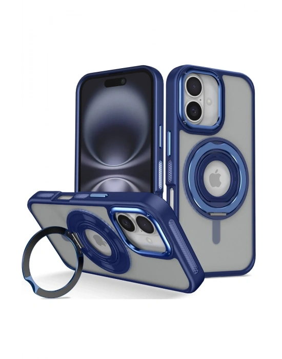 Joko iPhone 16 Banza Magsafe Standlı Kapak - Lacivert