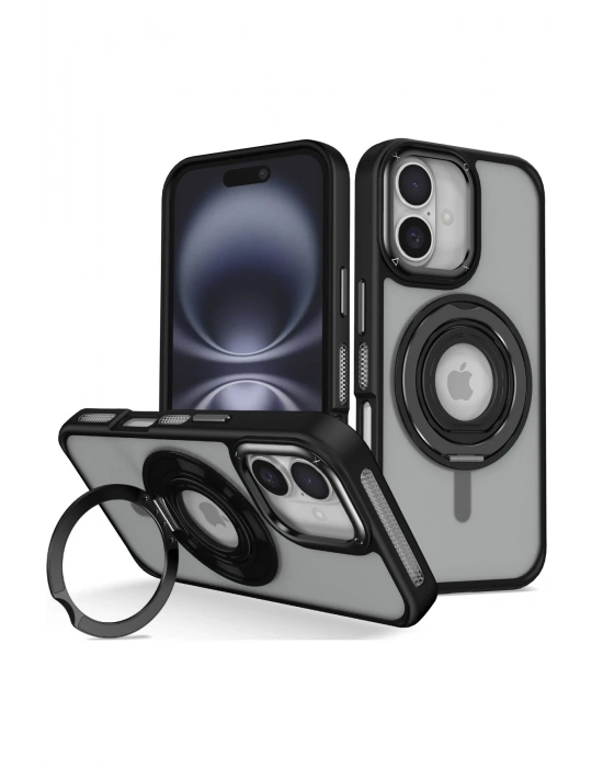 Joko iPhone 16 Banza Magsafe Standlı Kapak - Siyah