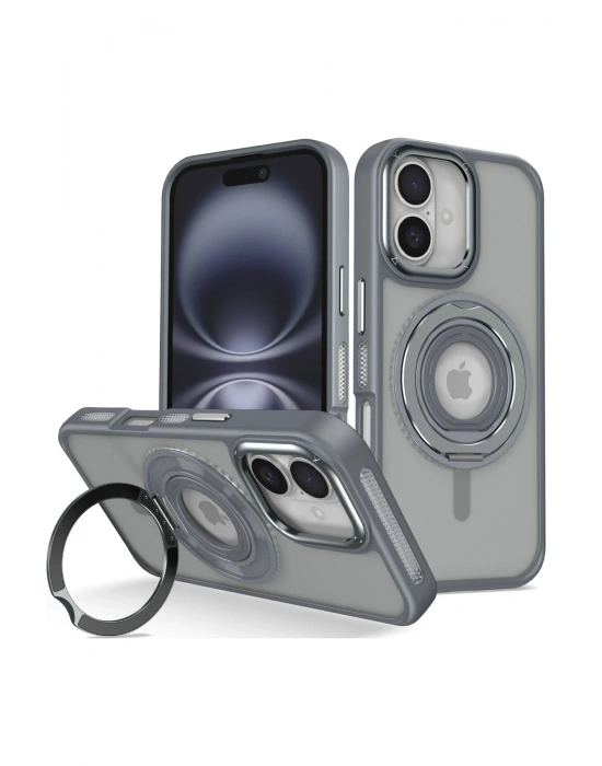 Joko iPhone 16 Banza Magsafe Standlı Kapak - Titan Gri