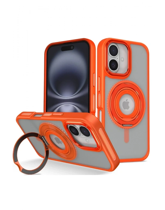 Joko iPhone 16 Banza Magsafe Standlı Kapak - Turuncu