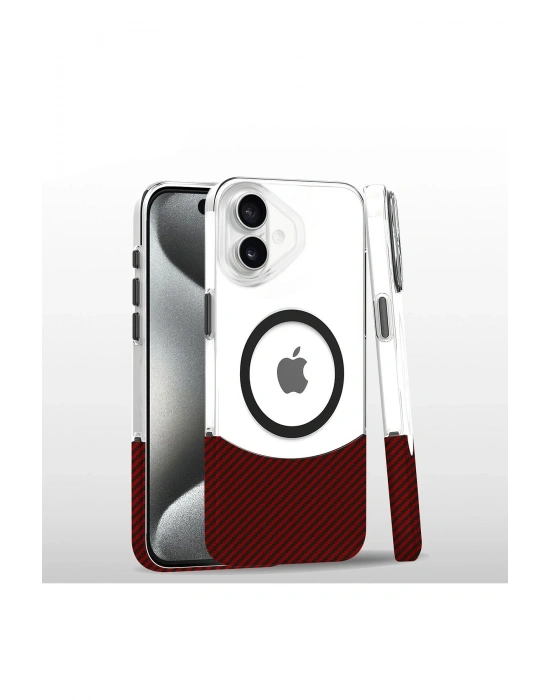 Joko iPhone 16 Carbon Puzzle Magsafe Kapak - Pembe