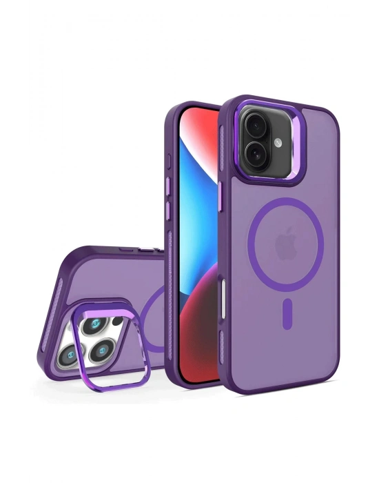 Joko iPhone 16 Flet Lens Magsafe Kapak - Derin Mor