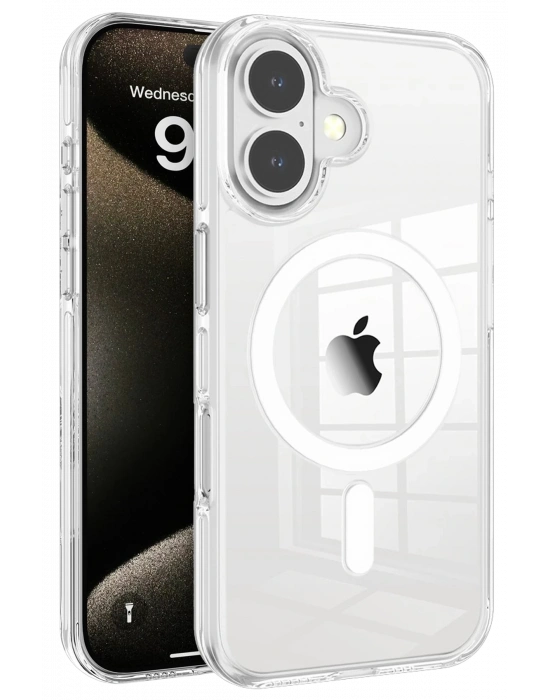 Joko iPhone 16 Gleam PC Sert Magsafe Kılıf - Şeffaf