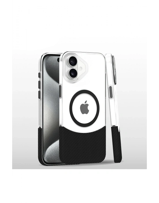 Joko iPhone 16 Plus Carbon Puzzle Magsafe Kapak - Siyah