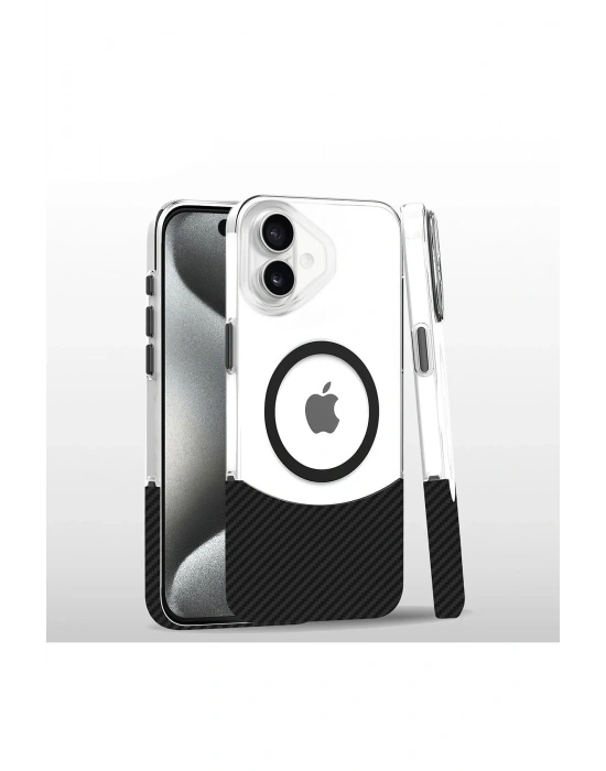 Joko iPhone 16 Plus Carbon Puzzle Magsafe Kapak - Siyah-2
