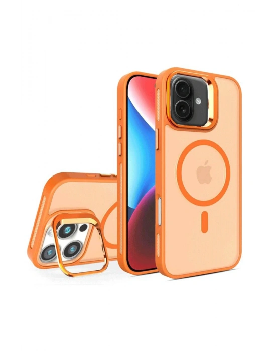 Joko iPhone 16 Plus Flet Lens Magsafe Kapak - Turuncu