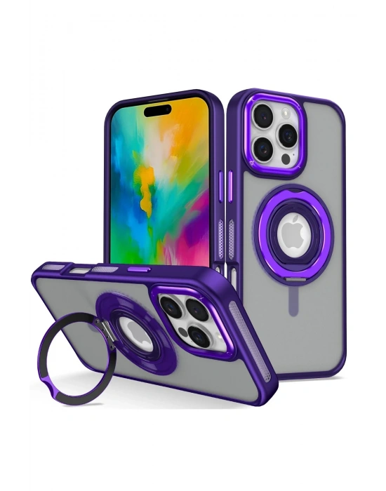 Joko iPhone 16 Pro Banza Magsafe Standlı Kapak - Derin Mor