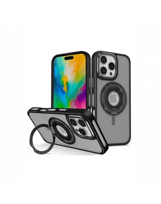 Joko iPhone 16 Pro Banza Magsafe Standlı Kapak - Siyah