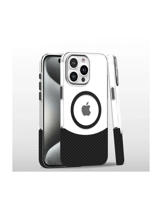 Joko iPhone 16 Pro Carbon Puzzle Magsafe Kapak - Siyah-2