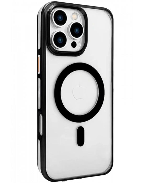 Joko iPhone 16 Pro Gleam PC Sert Magsafe Kılıf - Şeffaf-Siyah