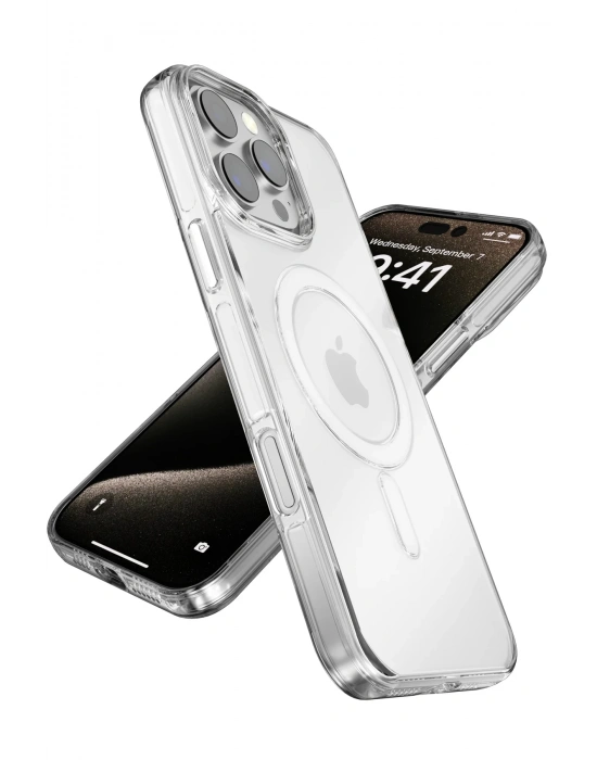 Joko iPhone 16 Pro Gleam PC Sert Magsafe Kılıf - Şeffaf-Siyah