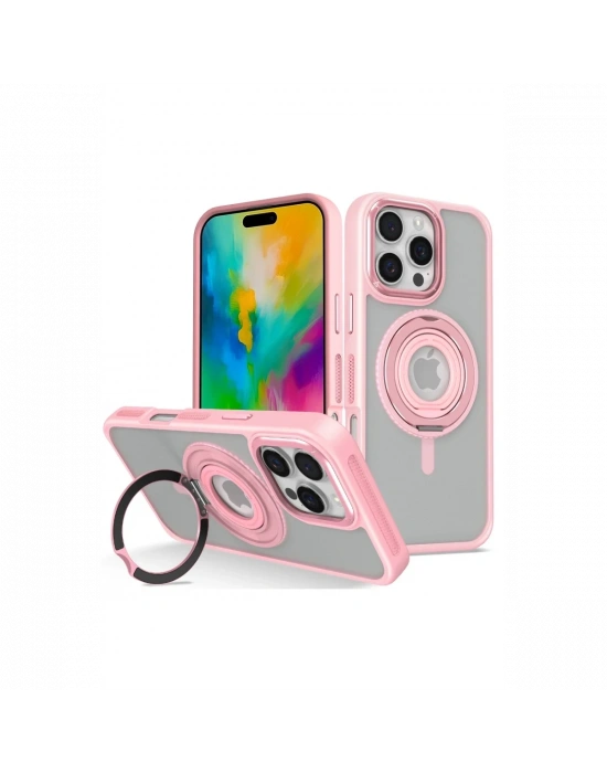 Joko iPhone 16 Pro Max Banza Magsafe Standlı Kapak - Pembe
