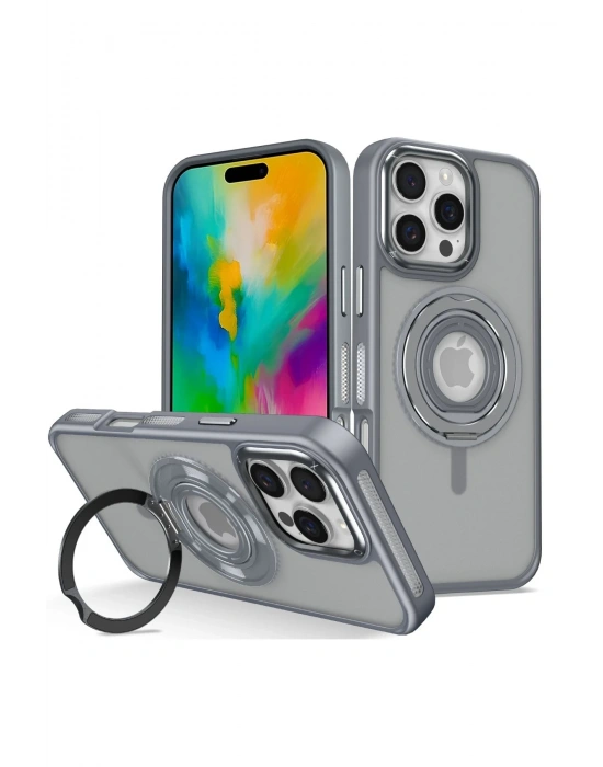 Joko iPhone 16 Pro Max Banza Magsafe Standlı Kapak - Titan Gri