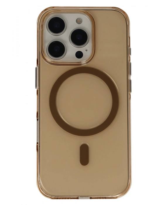 Joko iPhone 16 Pro Max Gleam PC Sert Magsafe Kılıf - Şeffaf-Gold