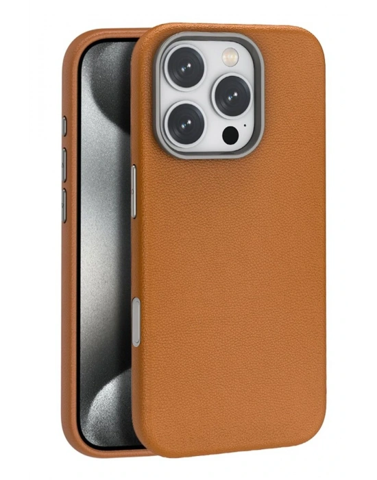 Joko iPhone 16 Pro Max Wonder Deri Magsafe Kapak - Kahverengi