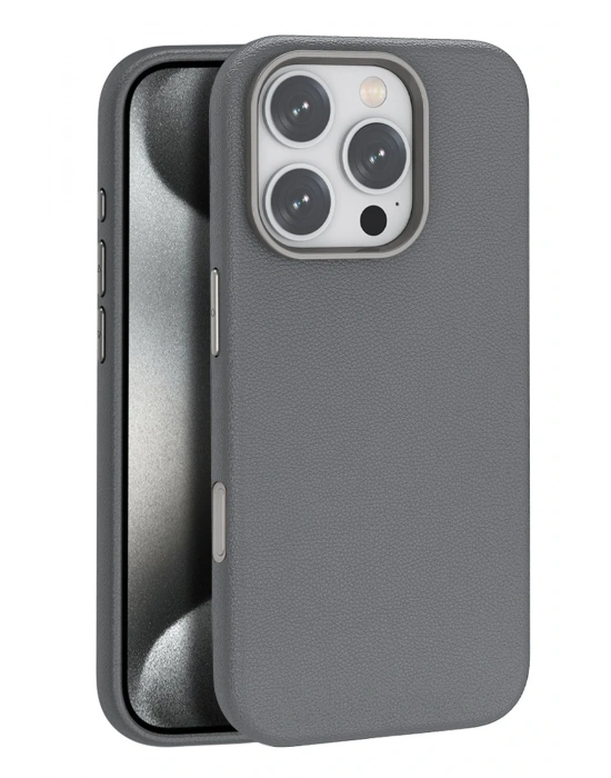 Joko iPhone 16 Pro Max Wonder Deri Magsafe Kapak - Titan Gri