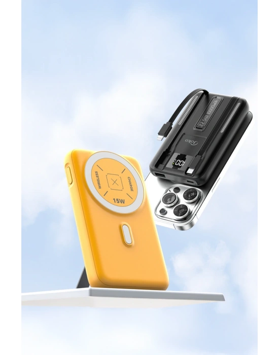 Joko J39 10.000 mAh 20W PD Dahili Kablolu Magsafe Powerbank - Siyah