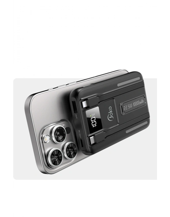 Joko J39 10.000 mAh 20W PD Dahili Kablolu Magsafe Powerbank - Siyah