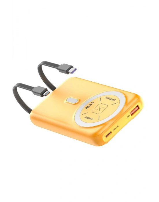 Joko J39 10.000 mAh 20W PD Dahili Kablolu Magsafe Powerbank - Turuncu