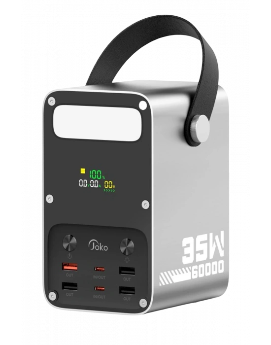 Joko J51 60.000 mAh Dijital Sarj Göstergeli Led Işıklı 35W PD Powerbank - Gümüş