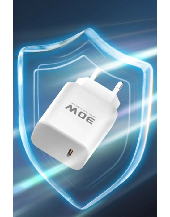 Joko JK89 30W Type-C Çıkışlı Ekstra DC67 1M Type-C to Type-C Kablolu PD Şarj Cihazı - Beyaz