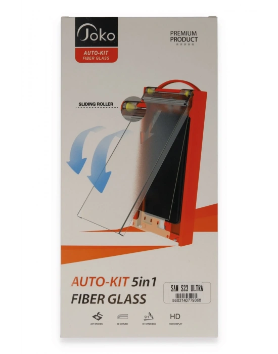 Joko Samsung Galaxy S23 Ultra AutoKit 5in1 Fiber Hayalet Cam Ekran Koruyucu