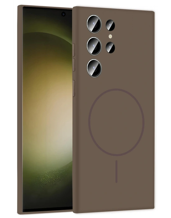 Joko Samsung Galaxy S23 Ultra Kılıf Jully Magsafe Kapak - Kahverengi