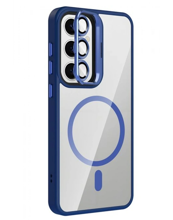 Joko Samsung Galaxy S24 FE Remim Lensli Magsafe Standlı Kapak - Lacivert