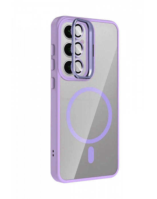 Joko Samsung Galaxy S24 FE Remim Lensli Magsafe Standlı Kapak - Lila
