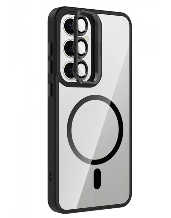 Joko Samsung Galaxy S24 FE Remim Lensli Magsafe Standlı Kapak - Siyah