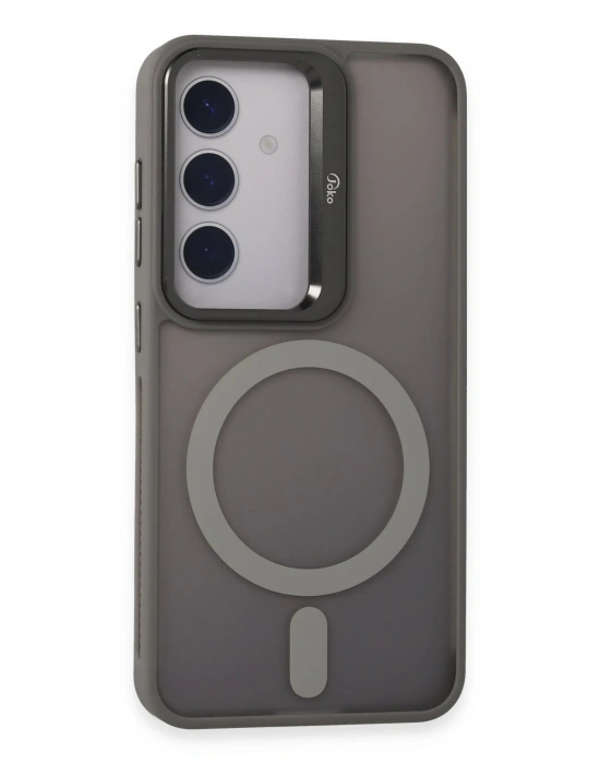 Joko Samsung Galaxy S24 Flet Lens Magsafe Kapak - Gri