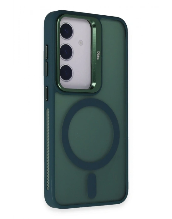 Joko Samsung Galaxy S24 Flet Lens Magsafe Kapak - Koyu Yeşil