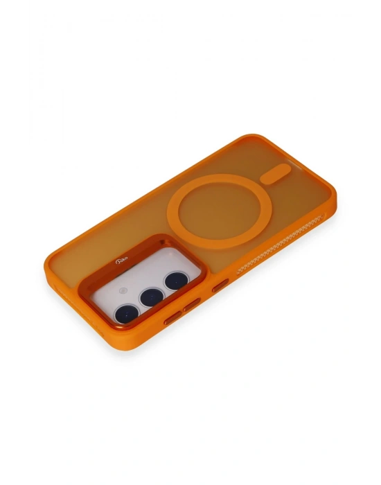 Joko Samsung Galaxy S24 Flet Lens Magsafe Kapak - Turuncu