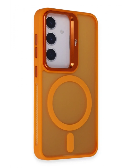 Joko Samsung Galaxy S24 Plus Flet Lens Magsafe Kapak - Turuncu