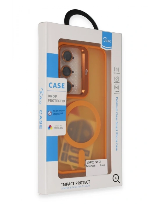 Joko Samsung Galaxy S24 Plus Flet Lens Magsafe Kapak - Turuncu