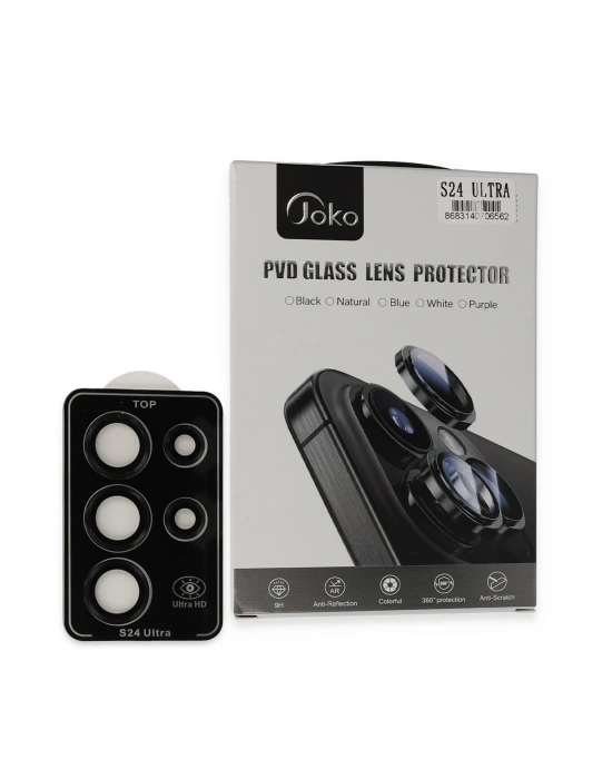 Joko Samsung Galaxy S24 Ultra PVD Metal Kamera Lens - Siyah