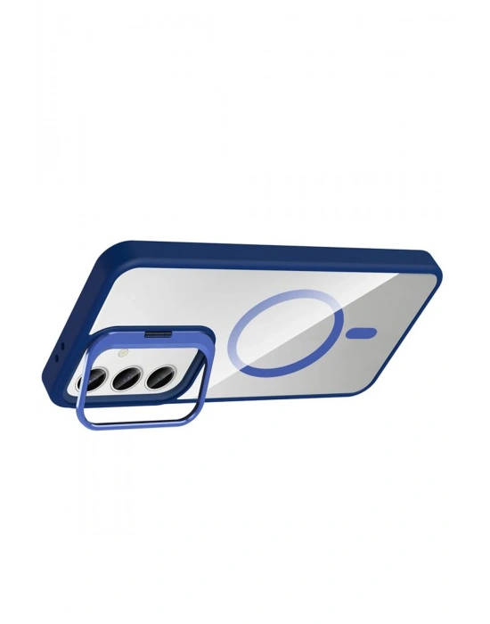 Joko Samsung Galaxy S25 Remim Lensli Magsafe Standlı Kapak - Lacivert