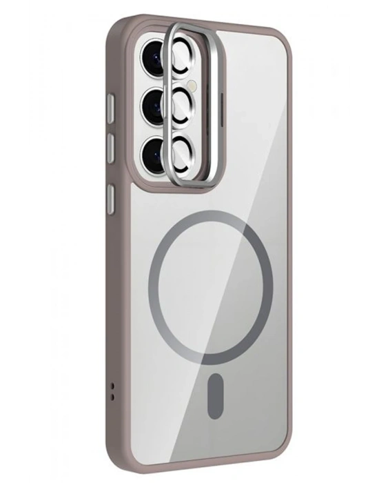 Joko Samsung Galaxy S25 Remim Lensli Magsafe Standlı Kapak - Titan Gri