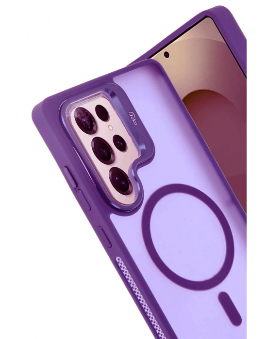 Joko Samsung Galaxy S25 Ultra Flet Lens Magsafe Kapak - Derin Mor