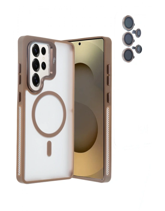 Joko Samsung Galaxy S25 Ultra Flet Lens Magsafe Kapak - Gold