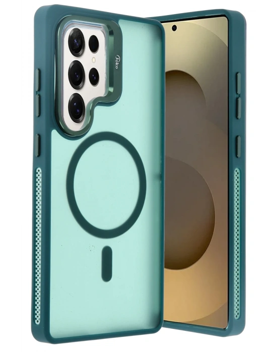 Joko Samsung Galaxy S25 Ultra Flet Lens Magsafe Kapak - Koyu Yeşil